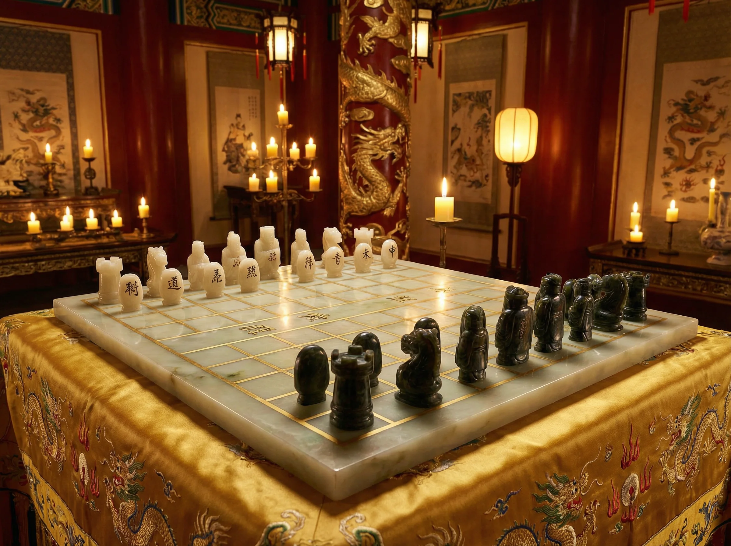 和田玉棋盘特写 - j9棋牌 珍宝鉴赏