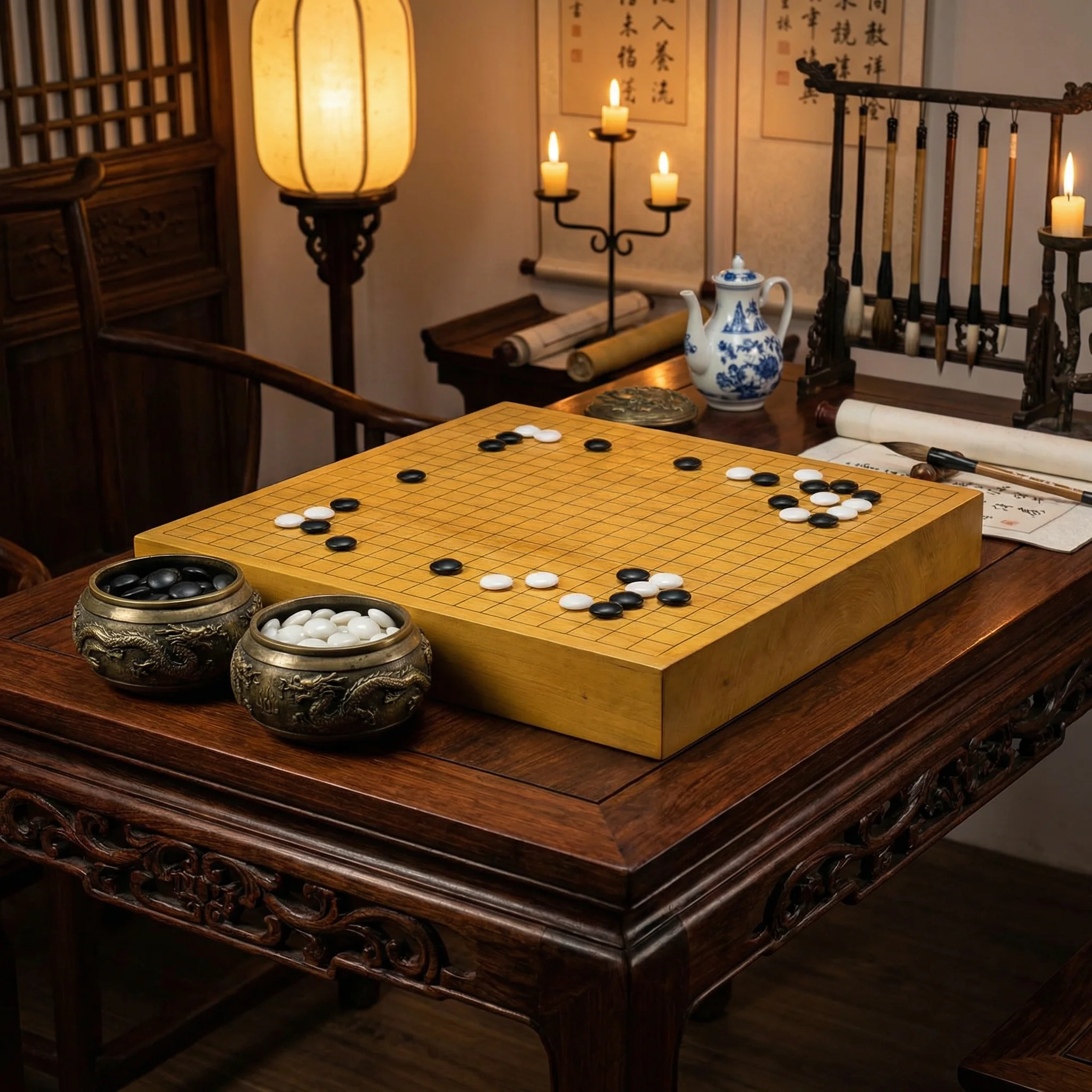 古代围棋棋盘与玉石棋子 - j9棋牌 鉴赏